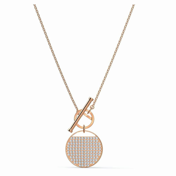 Swarovski Ginger T-Bar Necklace: White & Rose Gold (5567529) - View 1