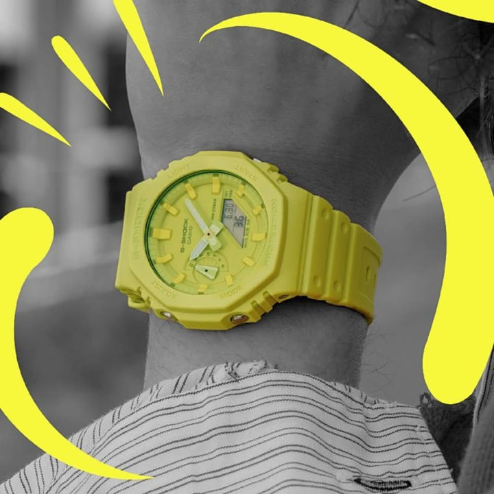 Casio G-Shock GA-2100-9A9ER Yellow Tone-on-Tone Timepiece - View 7