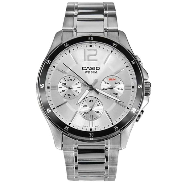 Casio Quartz MTP-1374D-7AVDF Silver Stainless Steel Watch - View 1