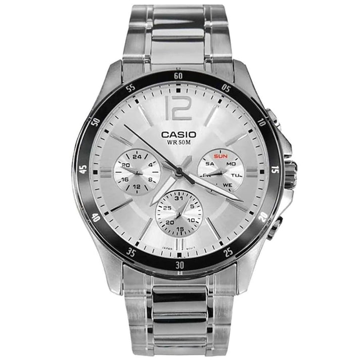 Casio Quartz MTP-1374D-7AVDF Silver Stainless Steel Watch - View 1