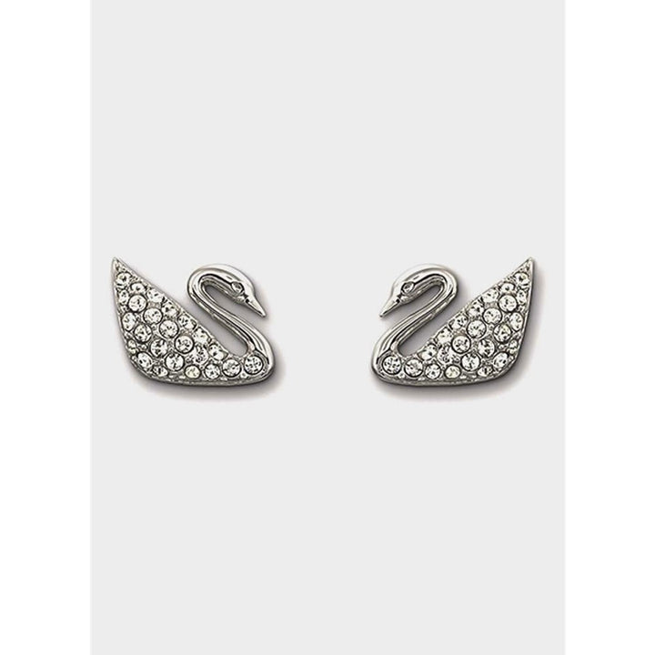 Swarovski Swan Earrings: Rhodium Plated Crystal Elegance (Model 1116357) - View 3