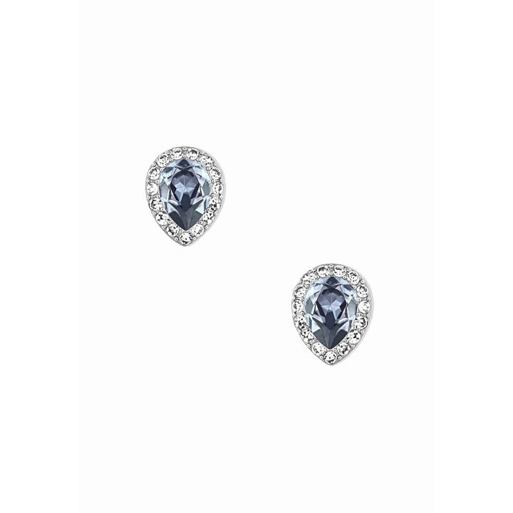 Swarovski Christie Pear Earrings: Rhodium-Plated Blue Crystal (5113783) - View 2