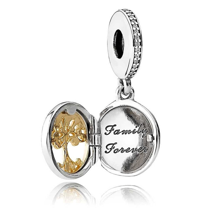 Pandora Family Roots Two-Tone Dangle Charm 791988CZ - View 2