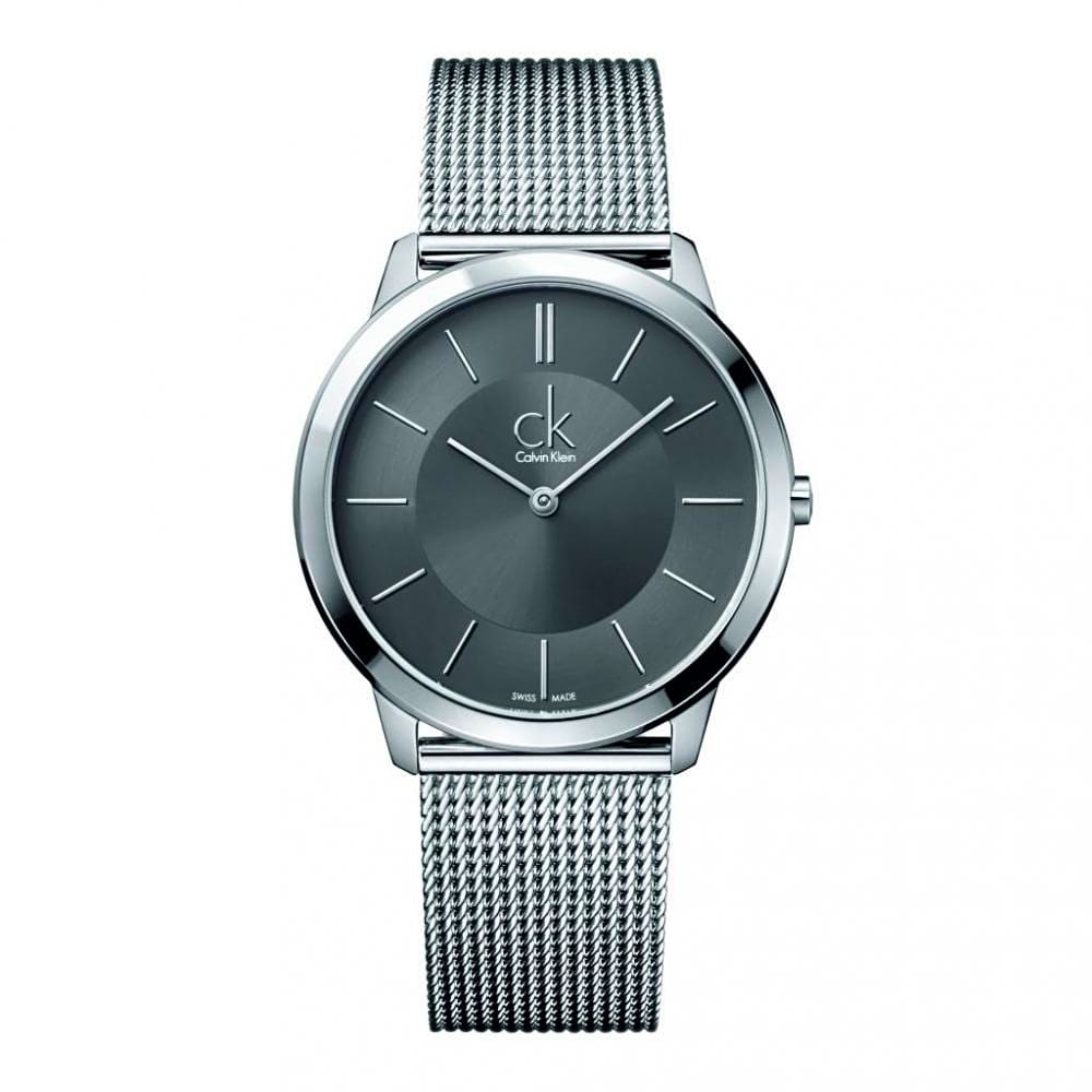 Calvin Klein K3M21124 Minimal, Men's Silver Watch, Stainless Steel Band ...