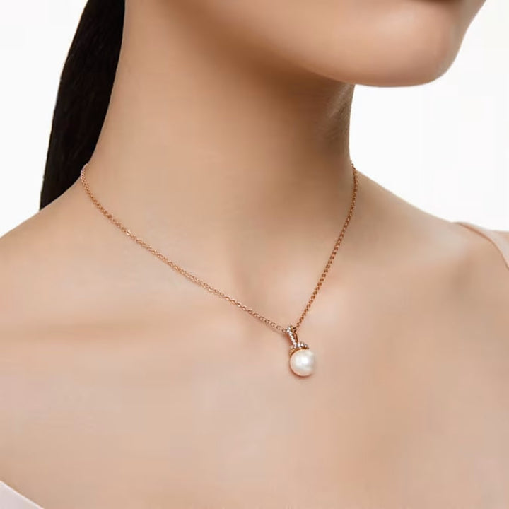 Swarovski Originally Crystal Pearl Pendant, Rose Gold-Tone - View 4