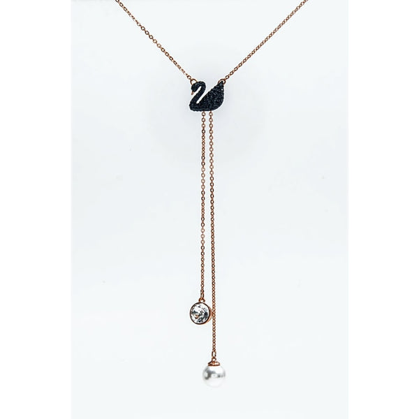 Swarovski Iconic Swan Rose Gold Y Necklace 5351806 - View 1