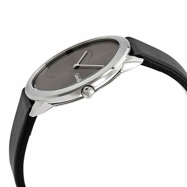 Calvin Klein Minimal K3M211C3 Men's Black Leather Watch - View 3