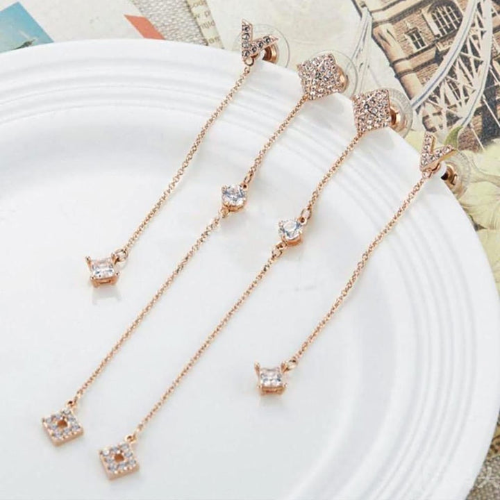 Swarovski Grapefruit Earrings 5385654: Rose Gold-Tone Elegance - View 3
