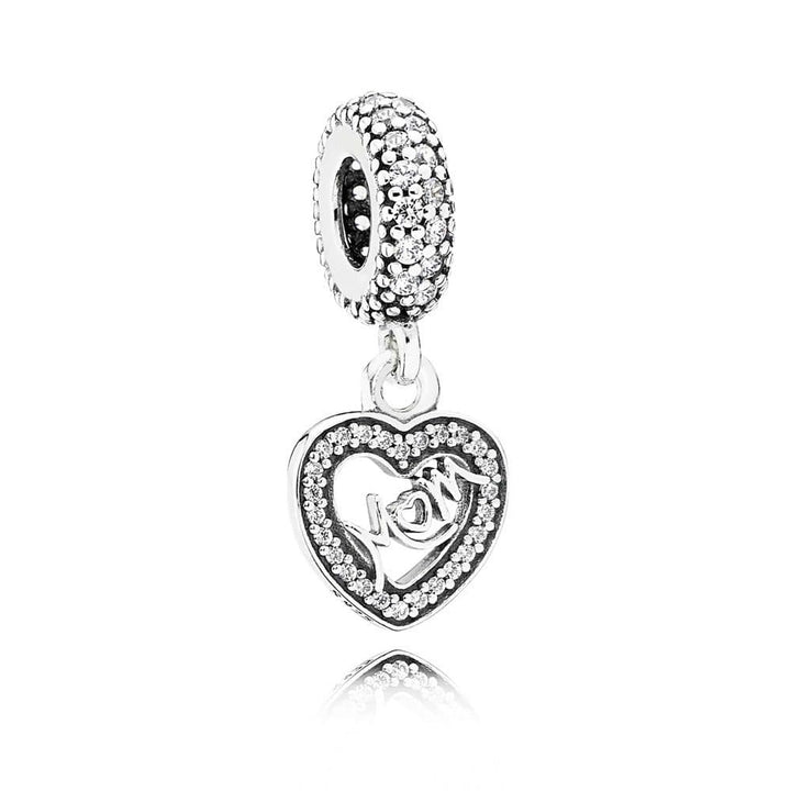 Pandora Mum Dangle Charm, Silver & CZ #791521CZ - View 2