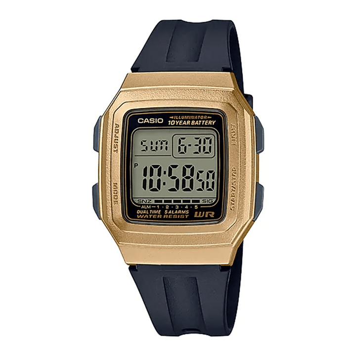 Casio Youth F-201WAM-9AVDF Digital Watch - Gold Accents - View 1