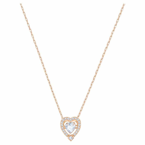 Swarovski Sparkling Dance Heart Necklace, Rose Gold, 5284188 - View 1