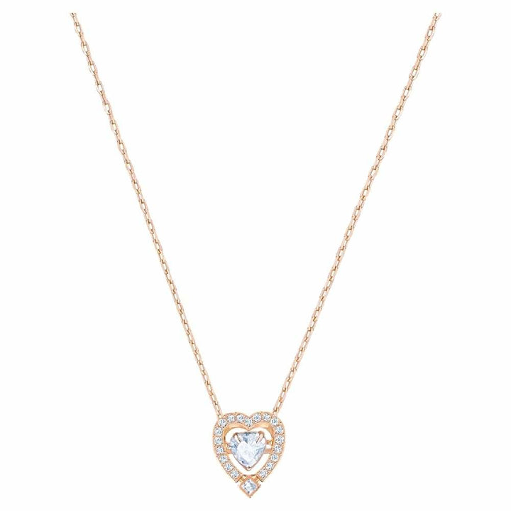 Swarovski Sparkling Dance Heart Necklace, Rose Gold, 5284188 - View 1
