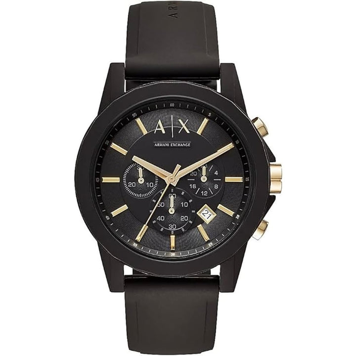 Armani AX7105 Modern Black Silicone Watch - View 1