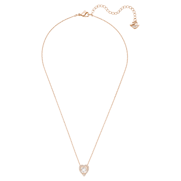 Swarovski Sparkling Dance Heart Necklace, Rose Gold, 5284188 - View 3
