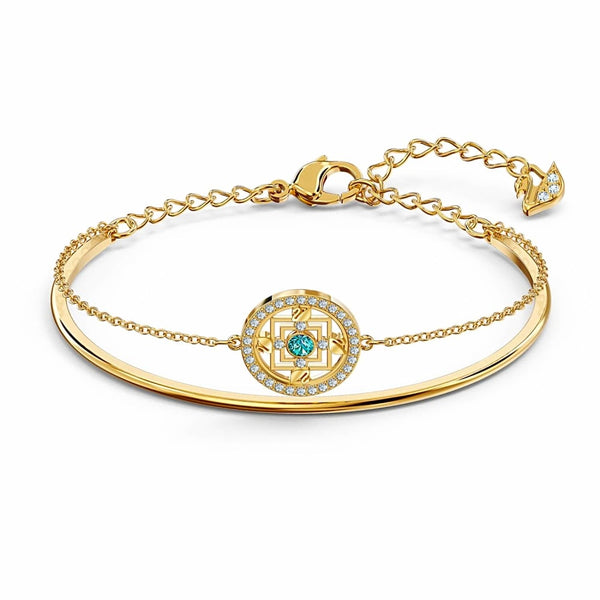 Swarovski Symbolic Mandala Bangle: Gold-Tone & Green – Style #5521493 - View 1