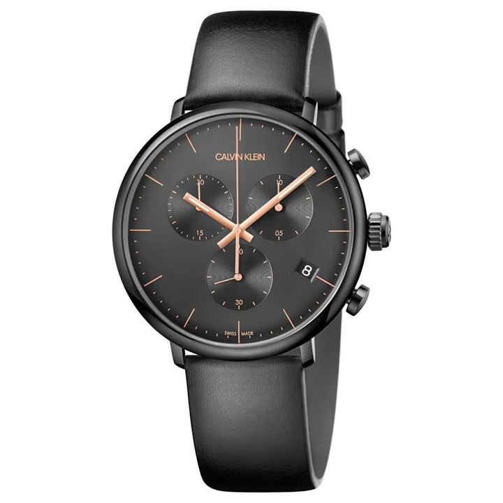 Calvin Klein High Noon K8M274CB Women's Black Leather Watch - View 1
