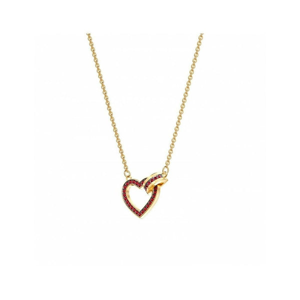 Swarovski Lovely Interlock Necklace in Red Crystal & Gold Plating #5465683 - View 1