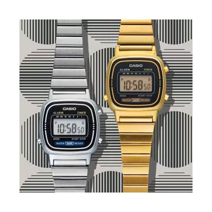 Casio Vintage LA670WGA-1DF Women's Gold Digital Watch - View 3