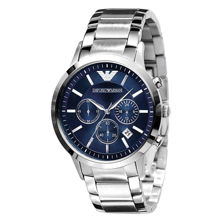 Armani AR2448 Men's Chronograph Watch with Blue Dial - View 1