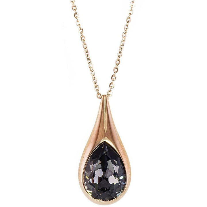 Swarovski Drop Rose Gold & Black Crystal Pendant 5158849 - View 1