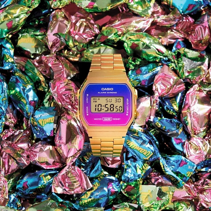 Casio Digital A168WERG-2ADF Gold Tone Stainless Steel Watch - View 5