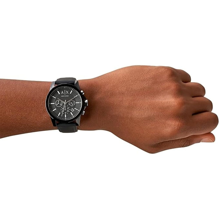 Armani AX1326 Men's Black Silicone Chronograph Watch - View 3