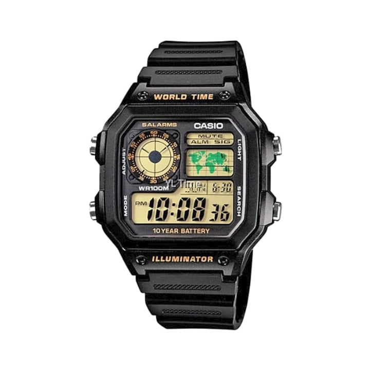 Casio Youth-Digital AE-1200WH-1BVDF World Time Watch - View 1
