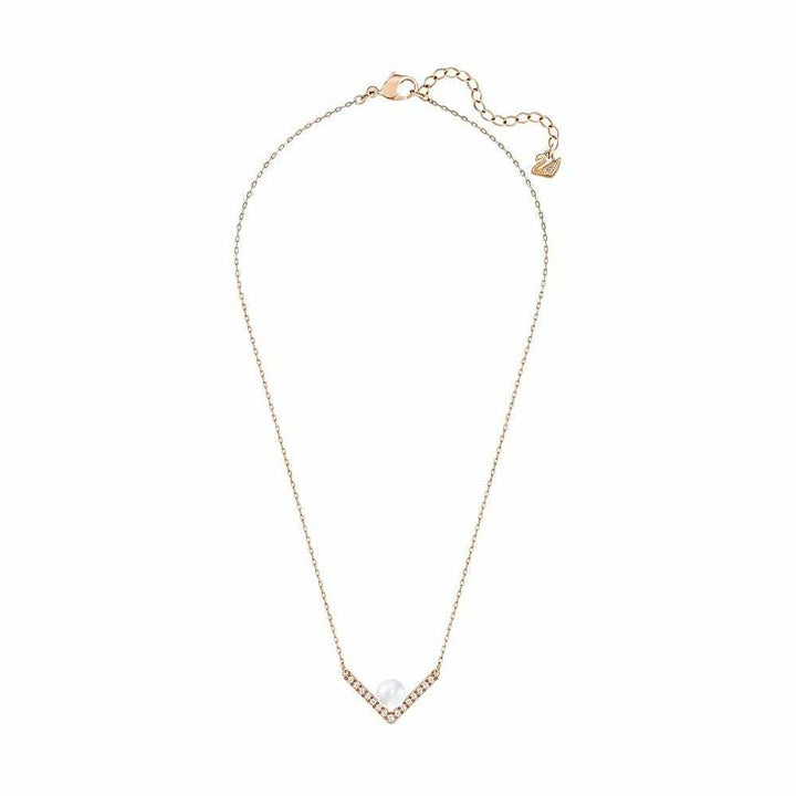 Swarovski Edify Pearl & Crystal Necklace - Rose Gold, 5186847 - View 3