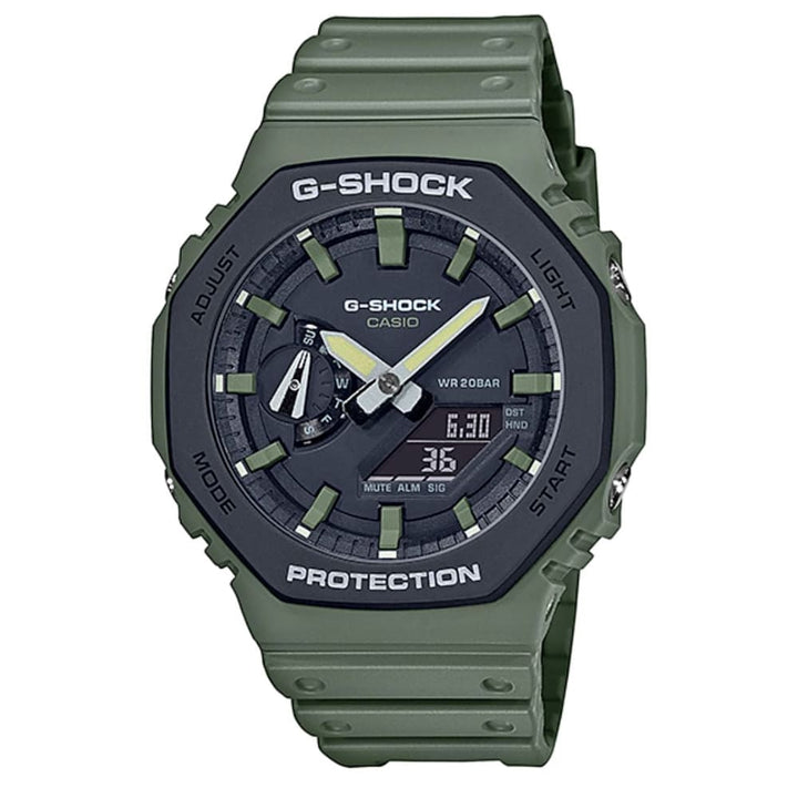 Casio G-Shock GA-2110SU-3ADR Green Carbon Fiber Watch - View 1