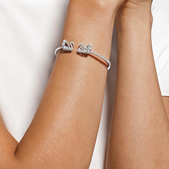 Swarovski Dancing Swan Bangle - White, 5520713 - View 4