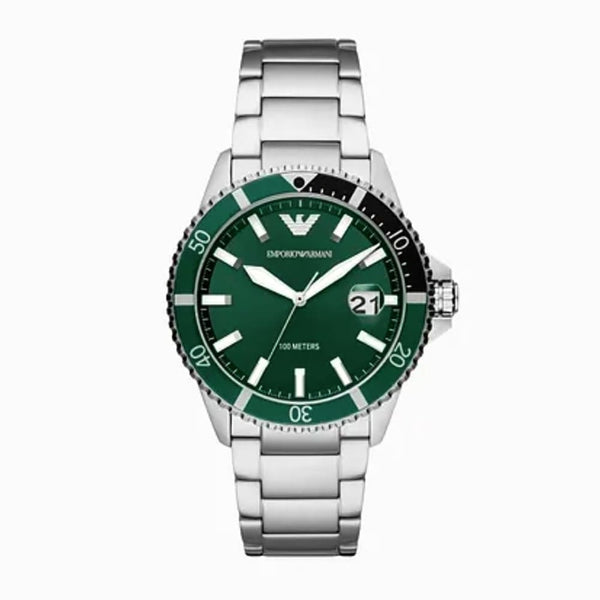 Armani AR11338 Green Dial Stainless Steel Men's Watch - View 1