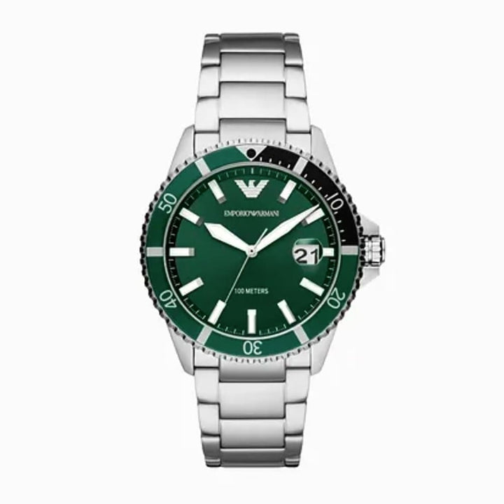 Armani AR11338 Green Dial Stainless Steel Men's Watch - View 1